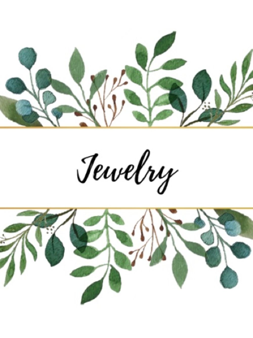 Green Botanical Jewelry Display Card - Unbranded
